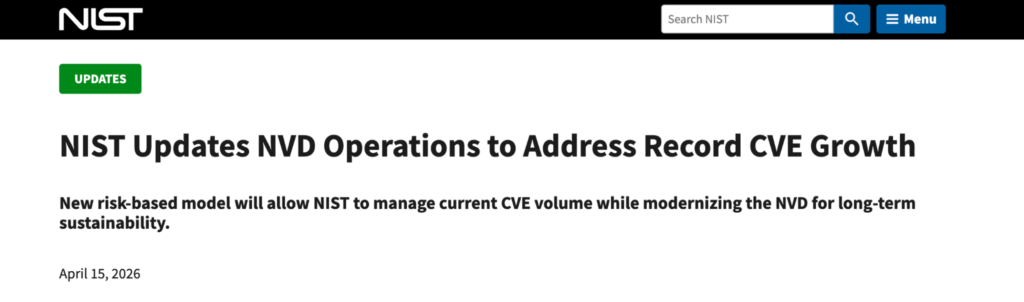 NIST headline